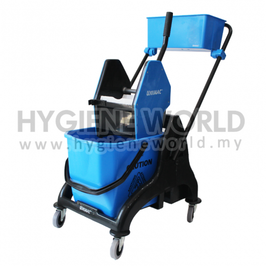 UNIMAC SMB251 Single Mop Bucket c/w Trolley & Down Press Wringer