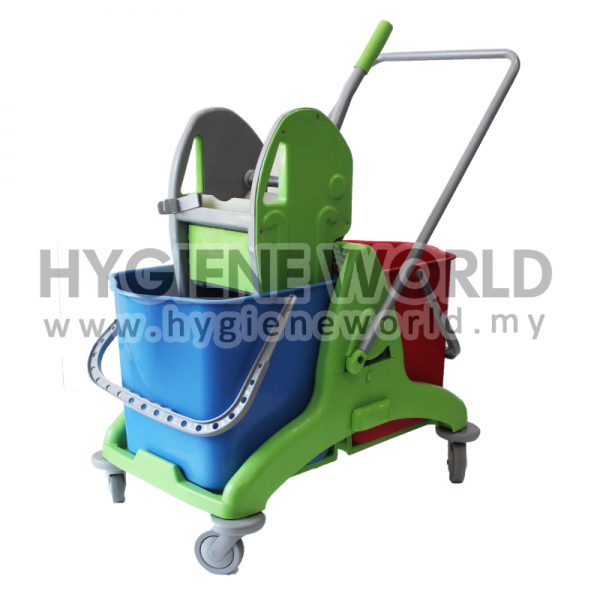 Double Mop Bucket c/w Down Press Wringer