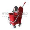 Single mop Bucket 22L c/w Down Press Wringer Red