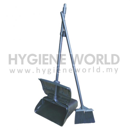 CT Upright Plastic Dust Pan c/w cover & broom