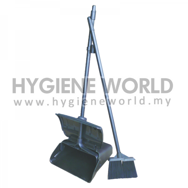 CT Upright Plastic Dust Pan c/w cover & broom